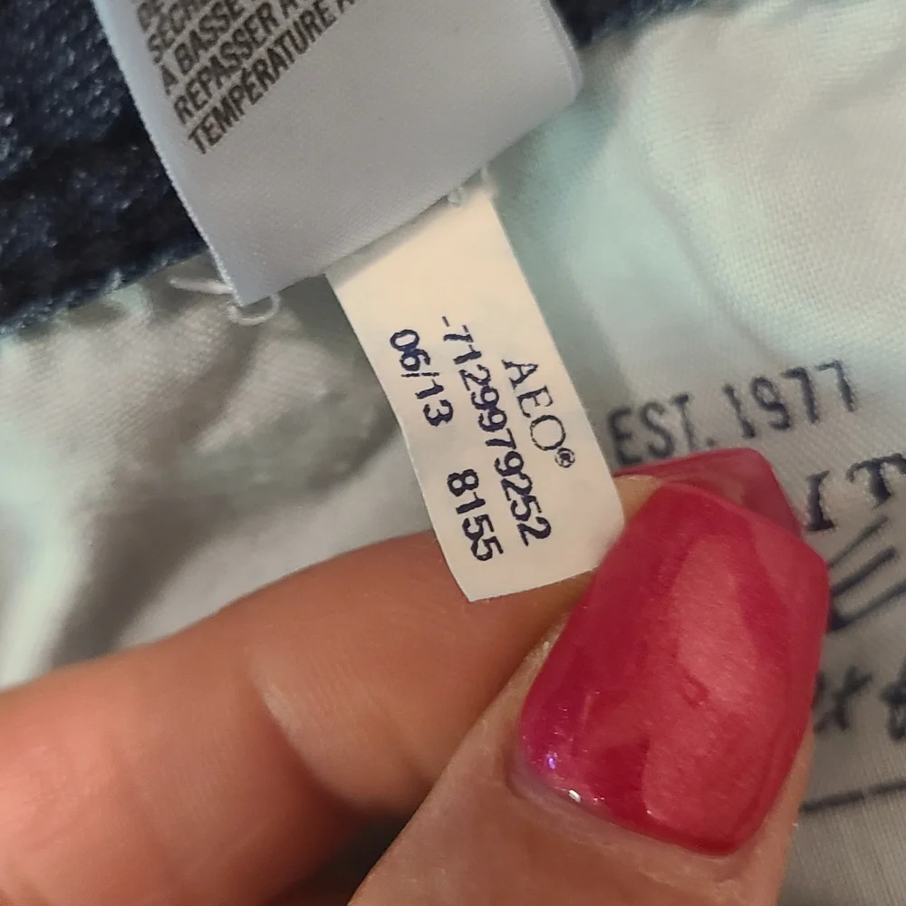 American Eagle Stretch Kick Boot Blue Denim Jeans Women’s Size 10 Long 2013 - Picture 7 of 12